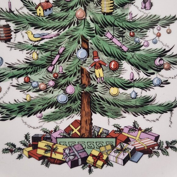 NWT Retired Spode Christmas Tree "Holiday and Juniper" 12" Buffet Plate ENGLAND - Picture 7 of 9